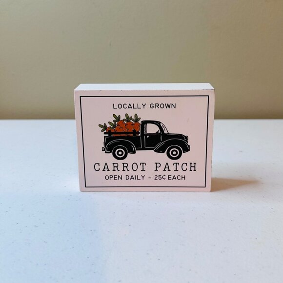 LOCALLY GROWN CARROT PATCH Easter springtime decoration tiered tray farmhouse - Picture 6 of 7